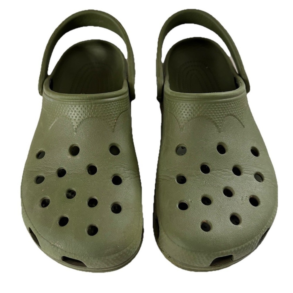 Vintage Crocs Classic Clogs Army Green Made in Canada Unisex Mens 4 Womens 6 - Picture 2 of 9